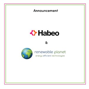 Announcement of Habeo and Renewable Planet with Habeo logo and Renewable Planet Logo